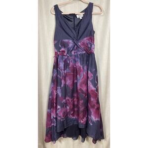 LELA ROSE Target Neiman Marcus Silk Blend - High Low Floral Party Dress Sz 12